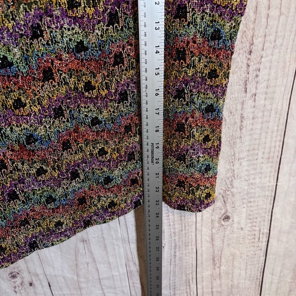 Vintage Neon Multicolor Rainbow Chicos Knit Women's Cropped Tank Top 2X - Picture 4 of 6